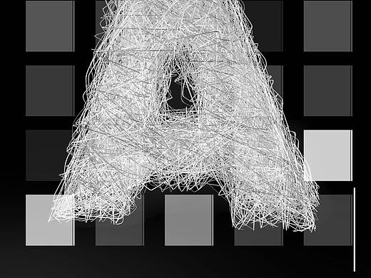 C4D线条字母