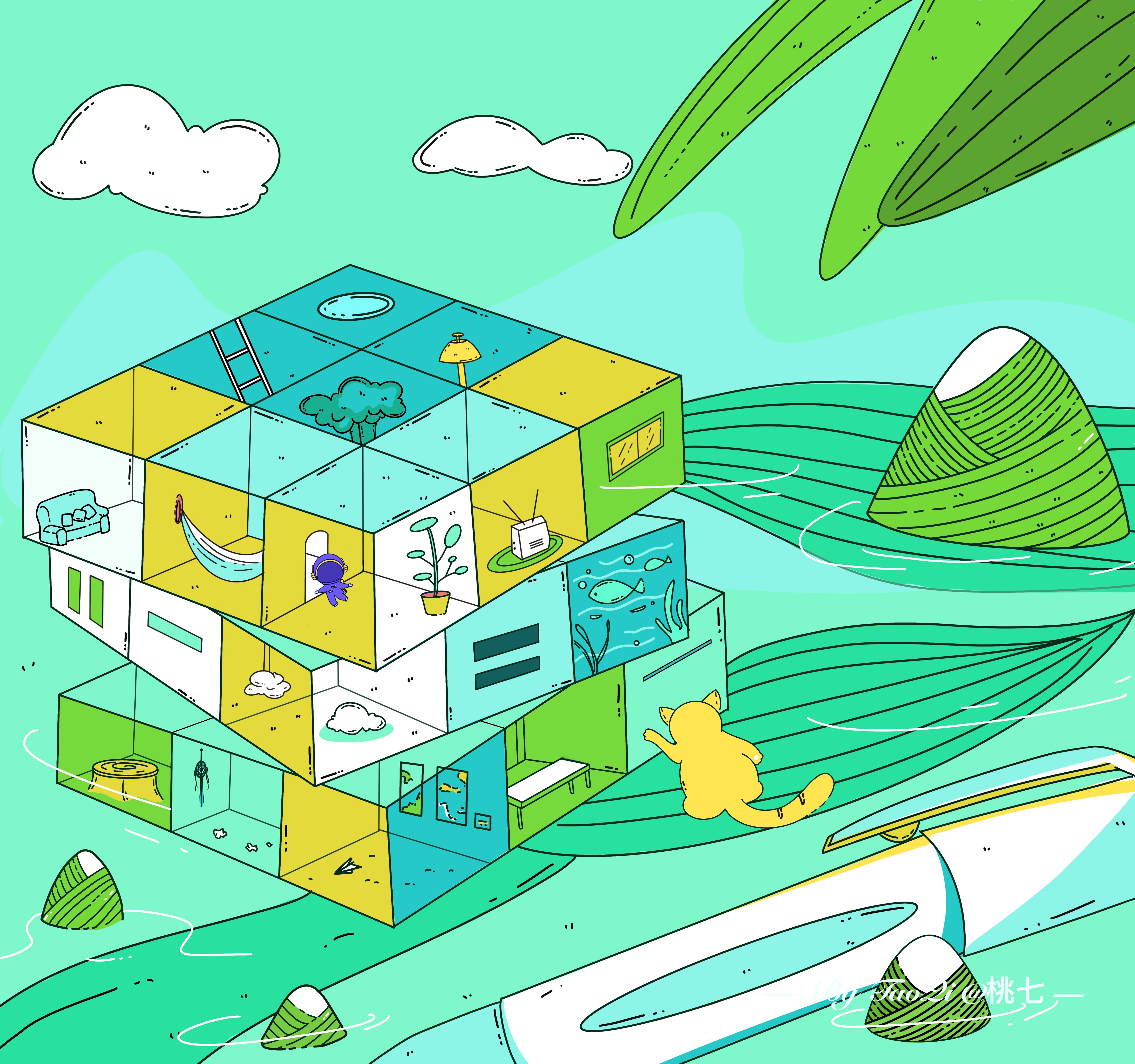 桃七插画的个人主页（封面预览） - 主页封面设置 - 站酷设计师桃七插画原创素材 - 站酷ZCOOL