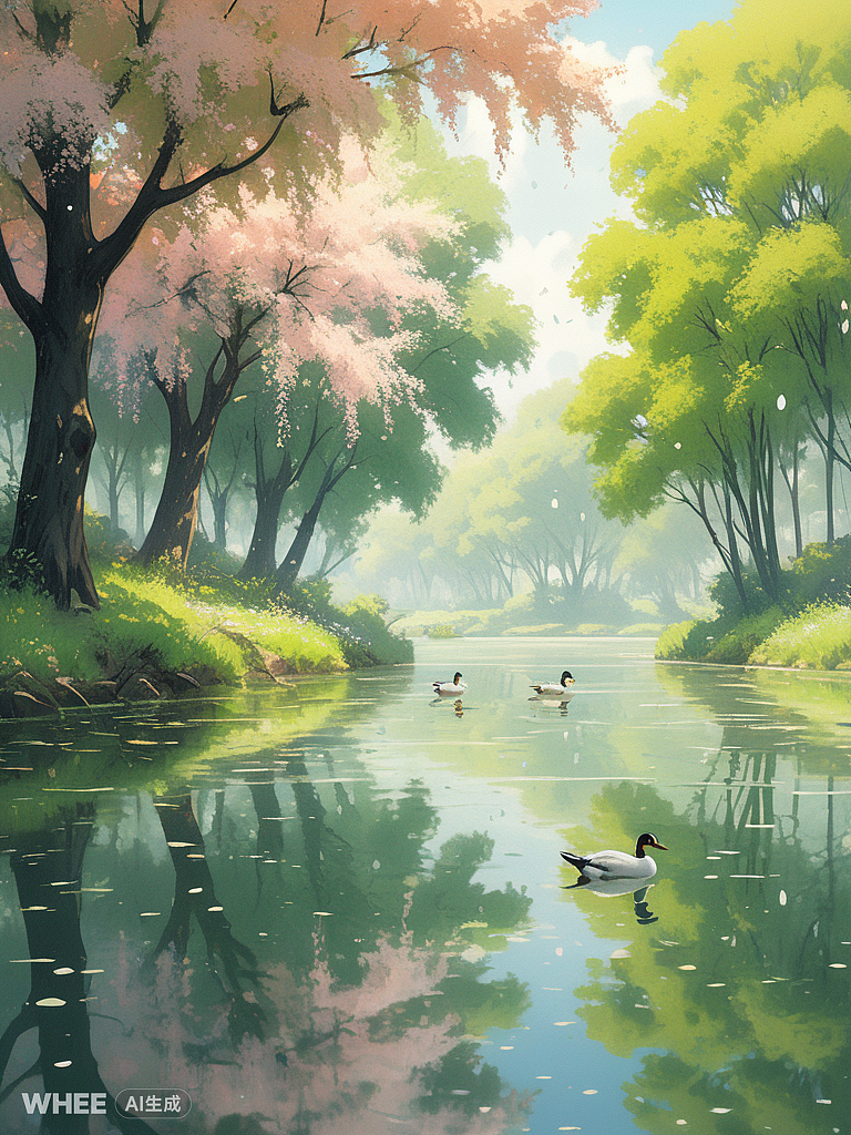 春江水暖鸭先知（图ZMzY0Mjc2NjIw） - AI作品 - 站酷设计师胡家雨原创素材 - 站酷ZCOOL