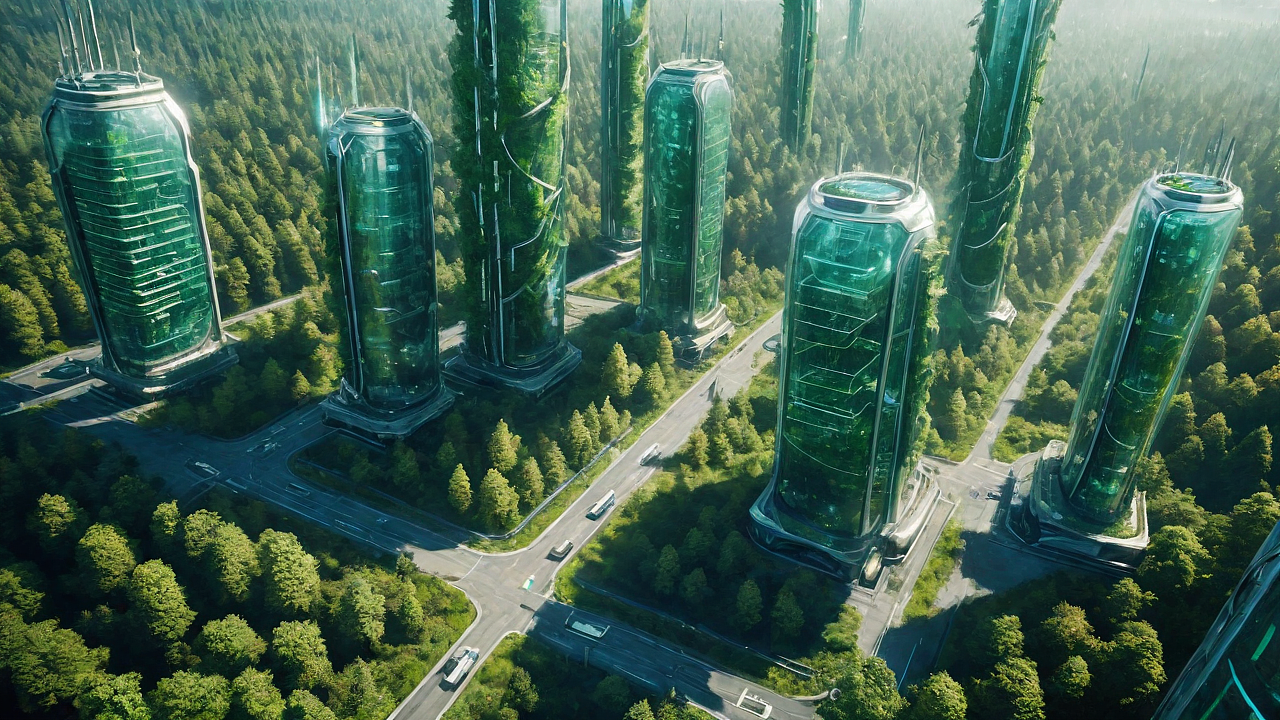 晶莹未来:透明奇迹中的森林都市(图ZMzU1NjAyMDI4) - 其他空间 - 站酷设计师黑橘321原创素材 - 站酷ZCOOL