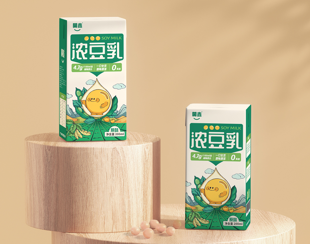 開鑫浓豆乳包装设计 | 滴滴香浓 来自黑土地的圆胖黄豆（图ZMzUyMzk0Njky） - 包装 - 站酷设计师道别I主页约稿原创素材 - 站酷ZCOOL