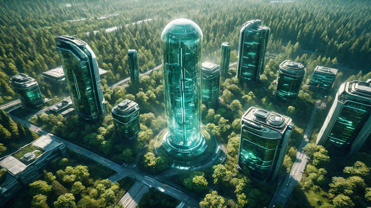 晶莹未来:透明奇迹中的森林都市(图ZMzU1NjAxOTg4) - 其他空间 - 站酷设计师黑橘321原创素材 - 站酷ZCOOL
