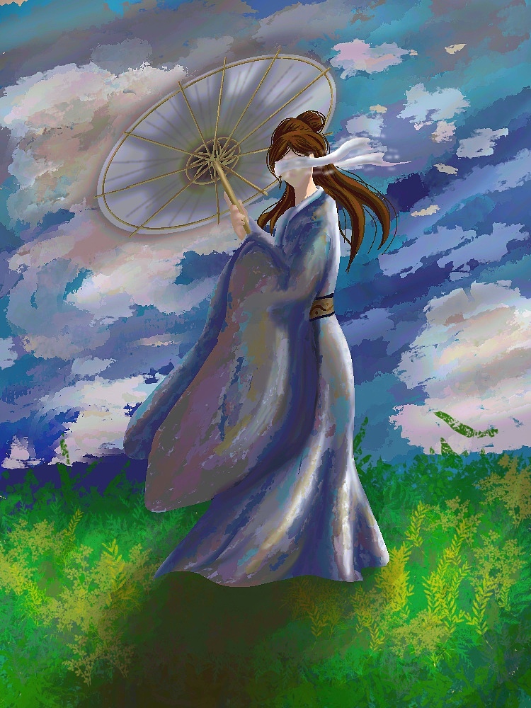 撑阳伞的女人（图ZMzQyNDQ0NzY0） - 艺术插画 - 站酷设计师YF926926原创素材 - 站酷ZCOOL