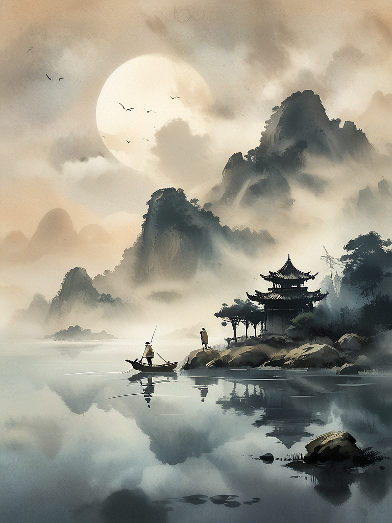 朝披梦泽云，笠钓青茫茫。 寻丝得双鲤，中有三元章。