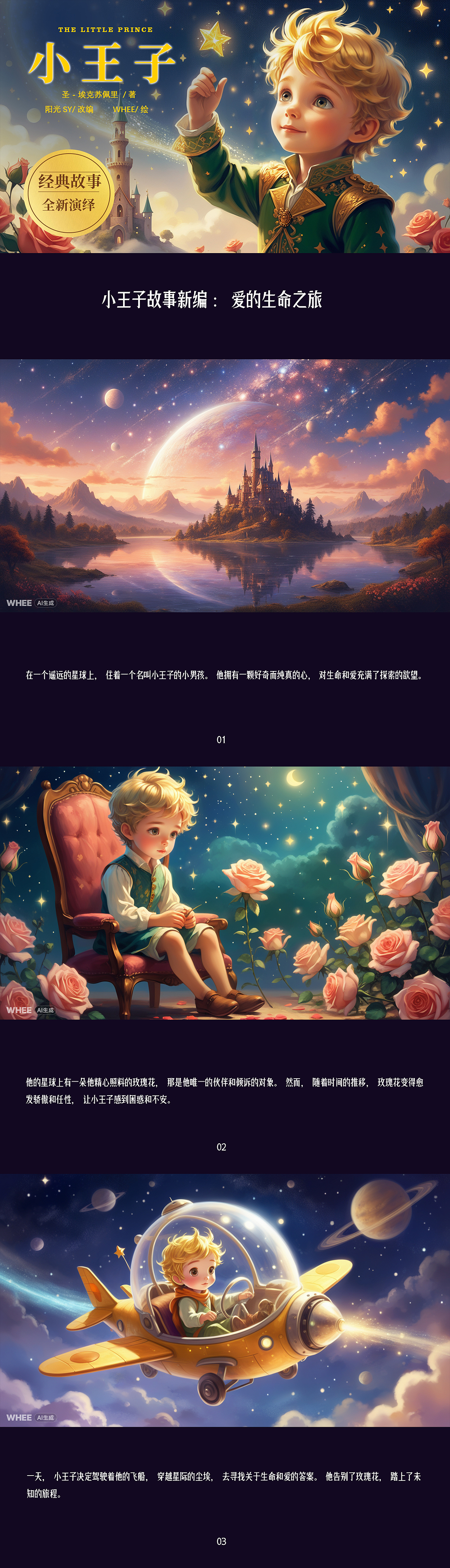 小王子故事新編：愛的生命之旅（圖ZMzY4NDI5Mjg4） - AI作品 - 站酷設(shè)計(jì)師BAO設(shè)研社原創(chuàng)素材 - 站酷ZCOOL
