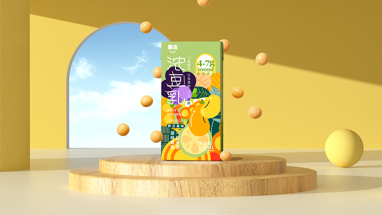 開鑫浓豆乳包装设计丨大自然的馈赠