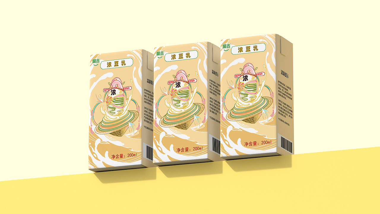 開鑫浓豆乳包装插画 国风（图ZMzUxOTM1MTk2） - 商业插画 - 站酷设计师白兰插画师原创素材 - 站酷ZCOOL