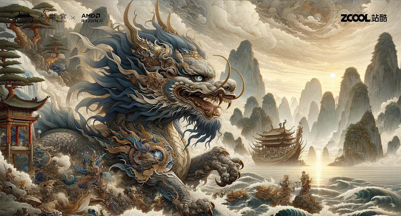 木龙年 孟章君 龙下凡 木龙降临翠影舞 林间风起云随徐