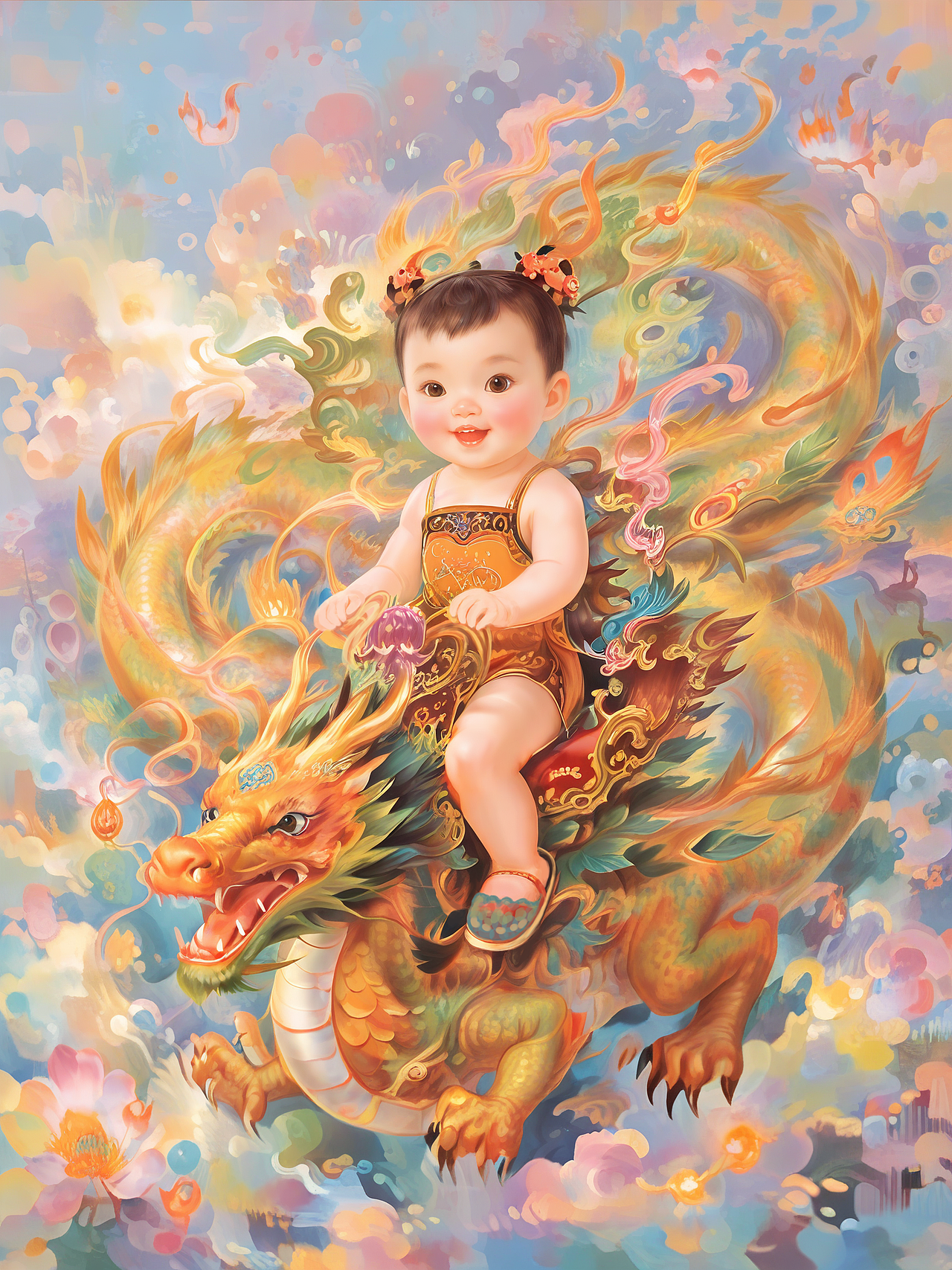 龙年守护神(图ZMzYwNTYzMTg4) - AI作品 - 站酷设计师棉棉的绘画原创素材 - 站酷ZCOOL