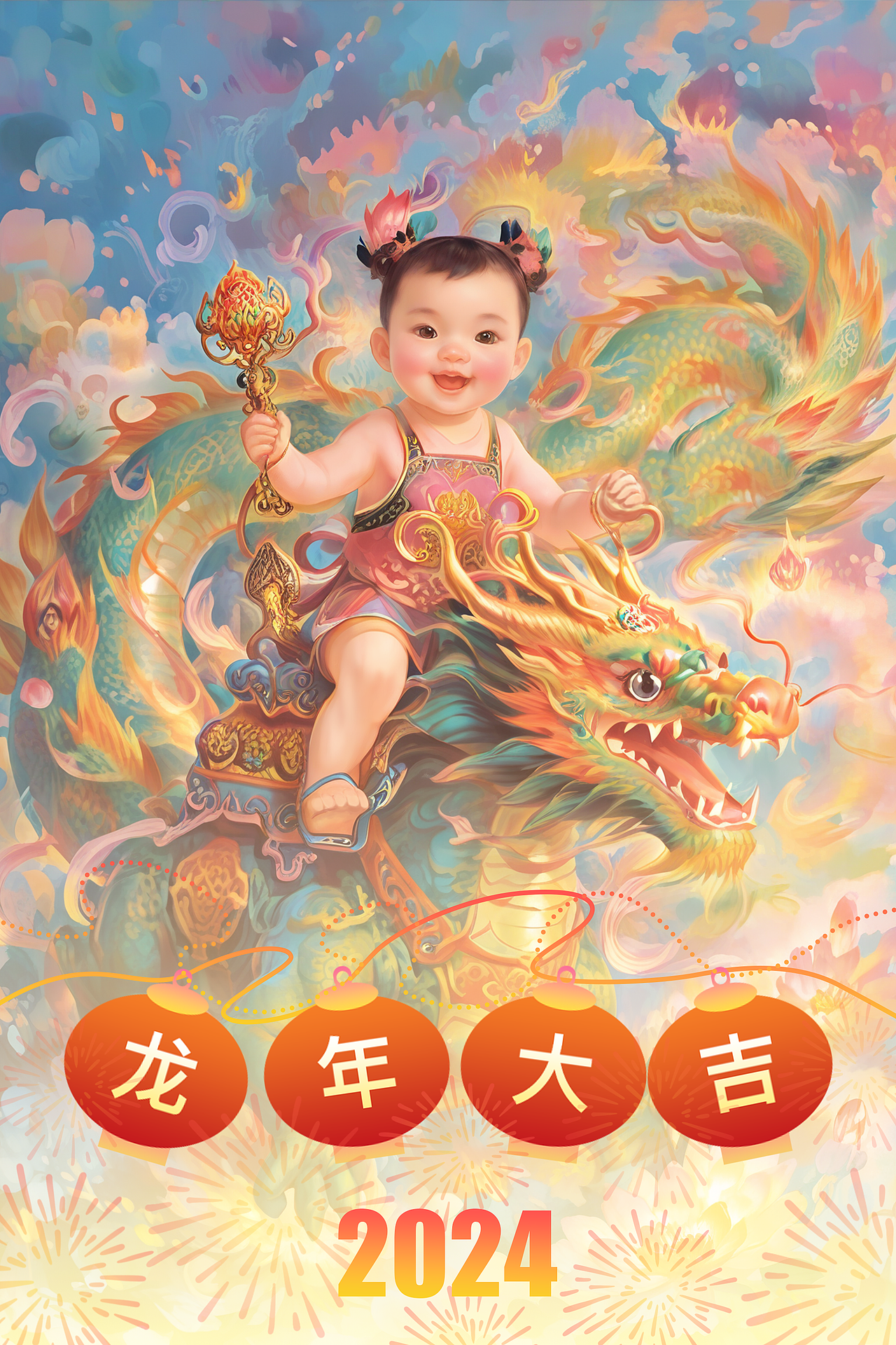 龙年守护神(图ZMzYwNTYzMjEy) - AI作品 - 站酷设计师棉棉的绘画原创素材 - 站酷ZCOOL
