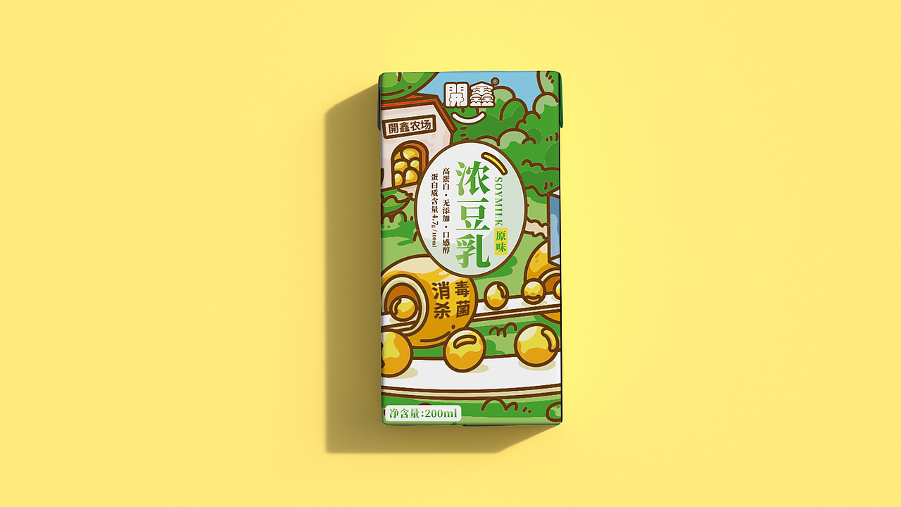 開鑫浓豆乳（原味）包装设计（图ZMzUyNDA4NDIw） - 商业插画 - 站酷设计师插画师玄荒原创素材 - 站酷ZCOOL