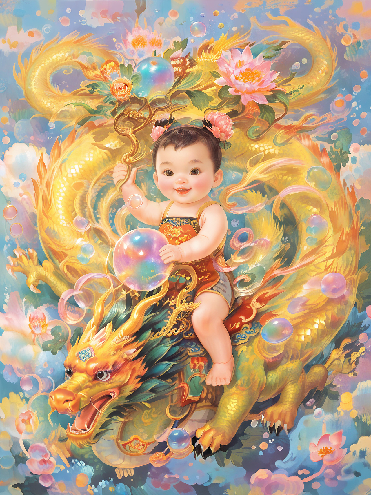 龙年守护神(图ZMzYwNTYzMTcy) - AI作品 - 站酷设计师棉棉的绘画原创素材 - 站酷ZCOOL
