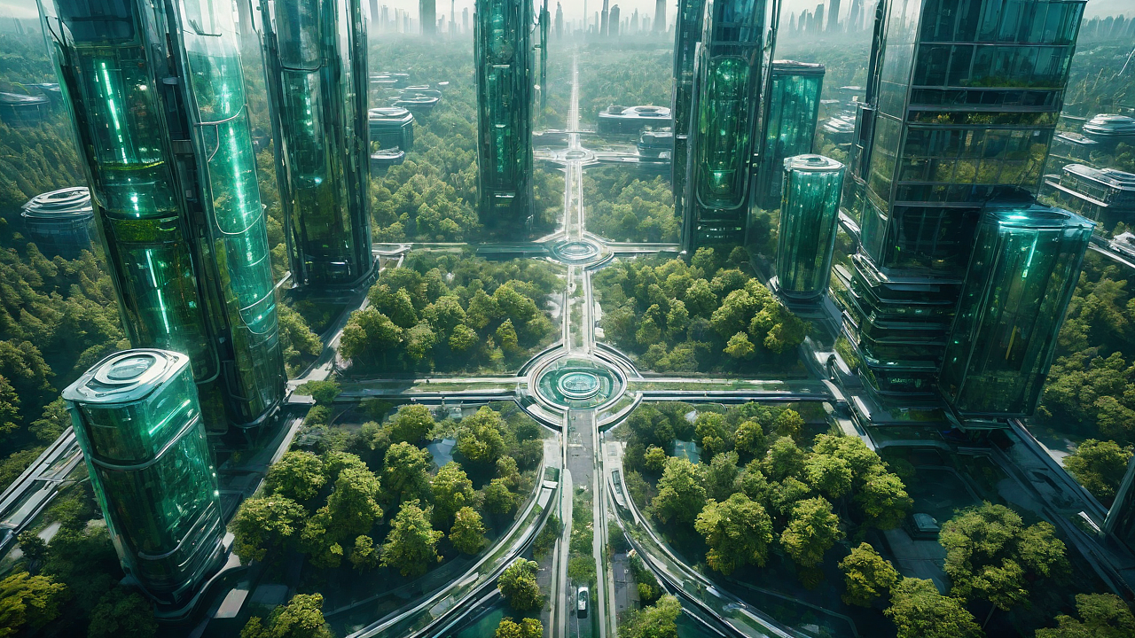 晶莹未来:透明奇迹中的森林都市(图ZMzU1NjAxOTYw) - 其他空间 - 站酷设计师黑橘321原创素材 - 站酷ZCOOL
