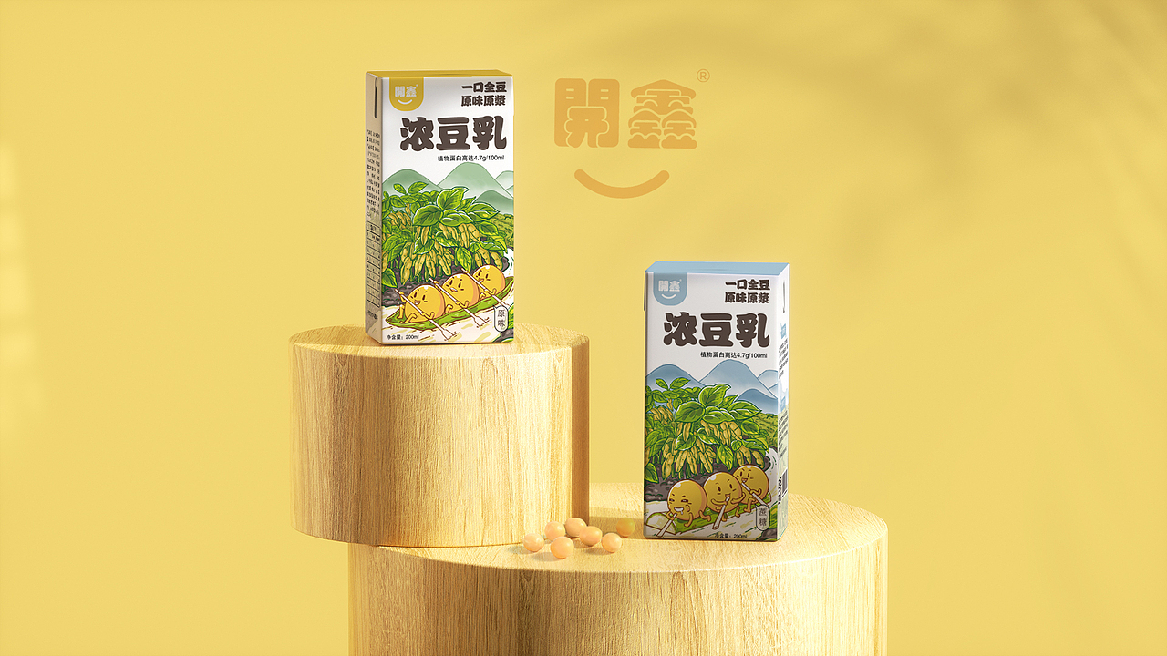 开鑫浓豆乳#开开心心做豆乳（图ZMzUyMDQwNDYw） - 包装 - 站酷设计师阿鸡015原创素材 - 站酷ZCOOL
