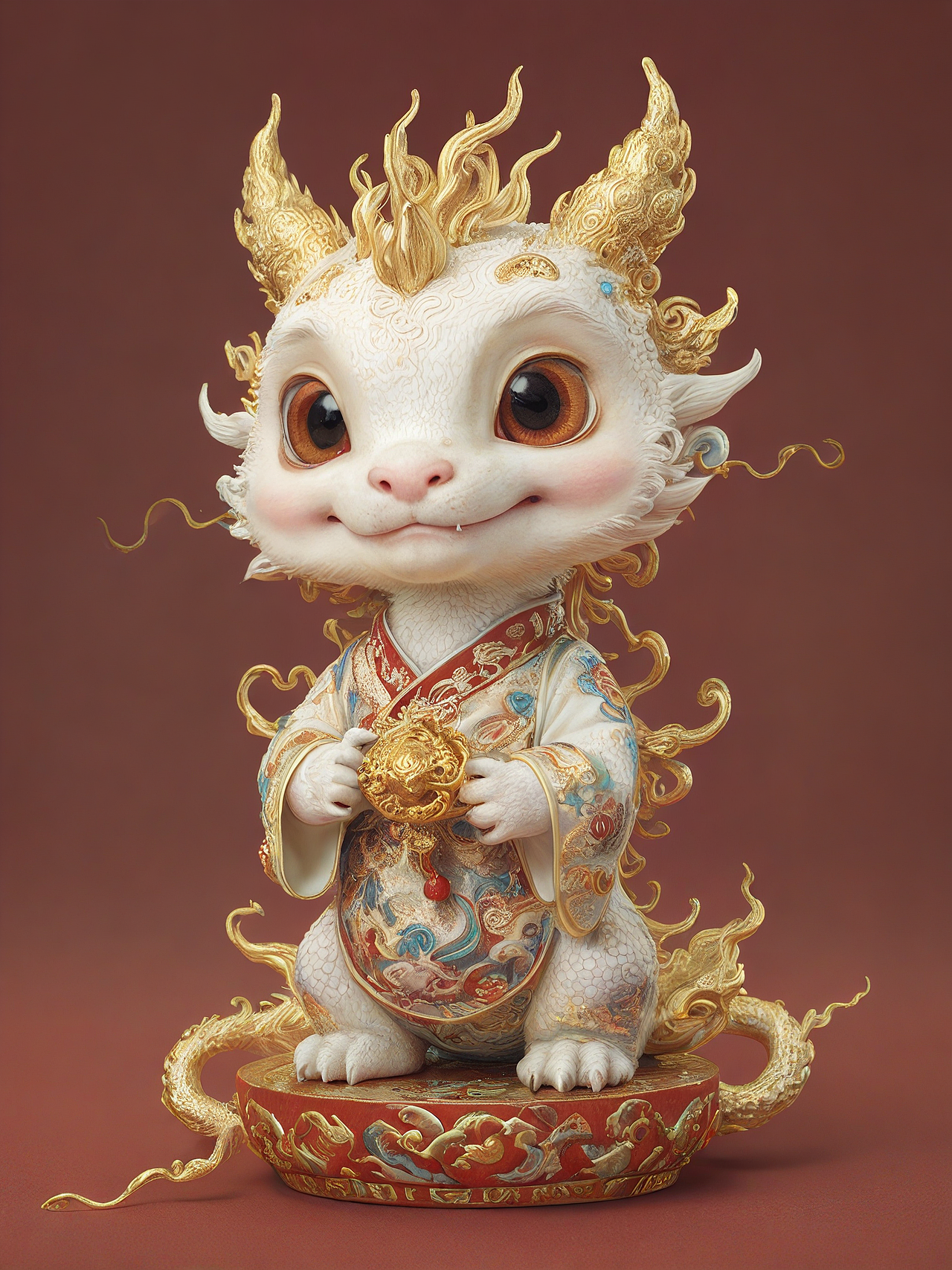 招财小白龙（图ZMzU5MjU4NzQ4） - AI作品 - 站酷设计师L啊咧L原创素材 - 站酷ZCOOL