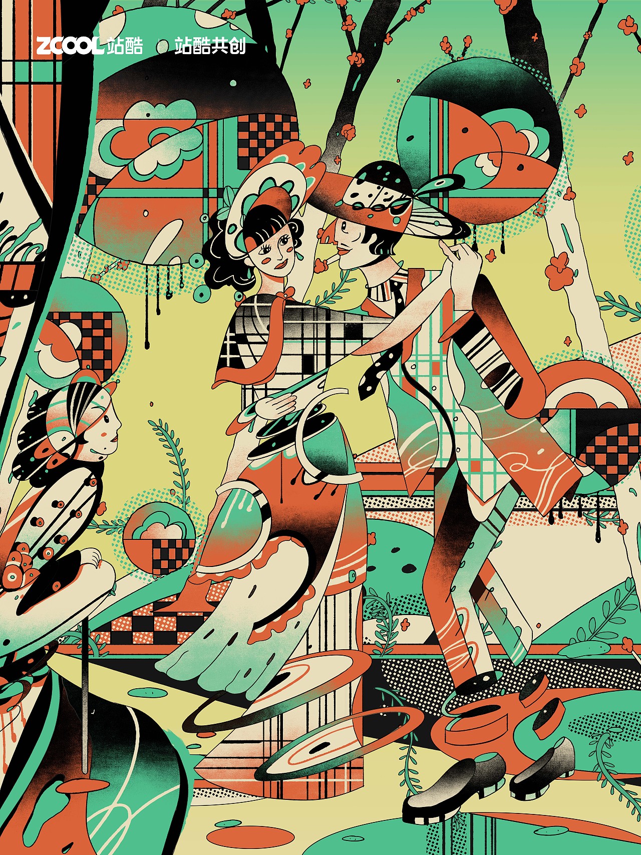 世界名画100——《舞台》（图ZMzQ0MDkxMjU2） - 艺术插画 - 站酷设计师鑫兰灰人原创素材 - 站酷ZCOOL