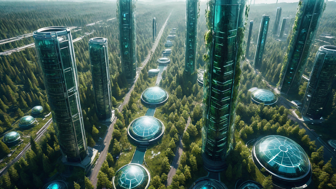 晶莹未来:透明奇迹中的森林都市(图ZMzU1NjAxOTc2) - 其他空间 - 站酷设计师黑橘321原创素材 - 站酷ZCOOL