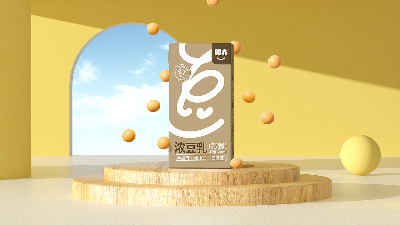 打造国民豆奶品牌-開鑫浓豆乳包装设计