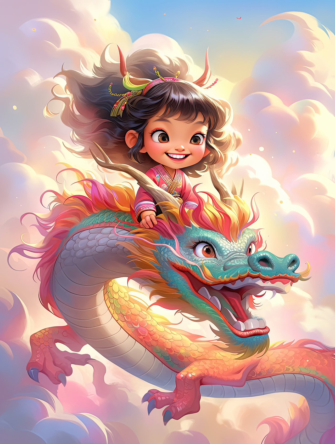 龙年小妖精（图ZMzU4NTU1NDA4） - AI作品 - 站酷设计师虾画儿原创素材 - 站酷ZCOOL