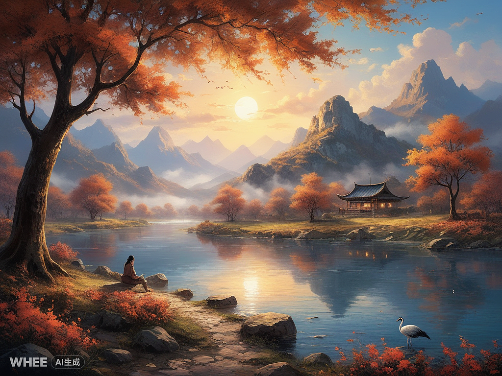 琴书伴日月，天地任逍遥（图ZMzY0ODU0ODg4） - AI作品 - 站酷设计师死神AD钙奶原创素材 - 站酷ZCOOL