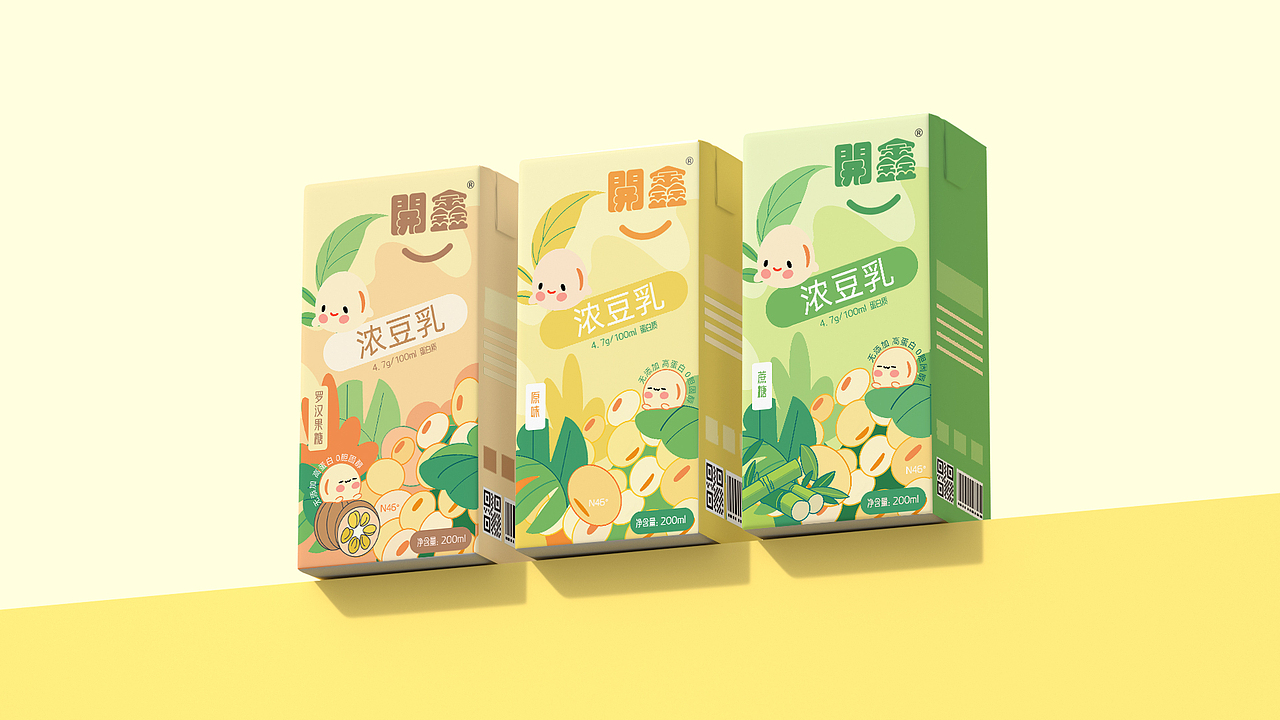 開鑫浓豆乳包装设计丨”豆“很美味