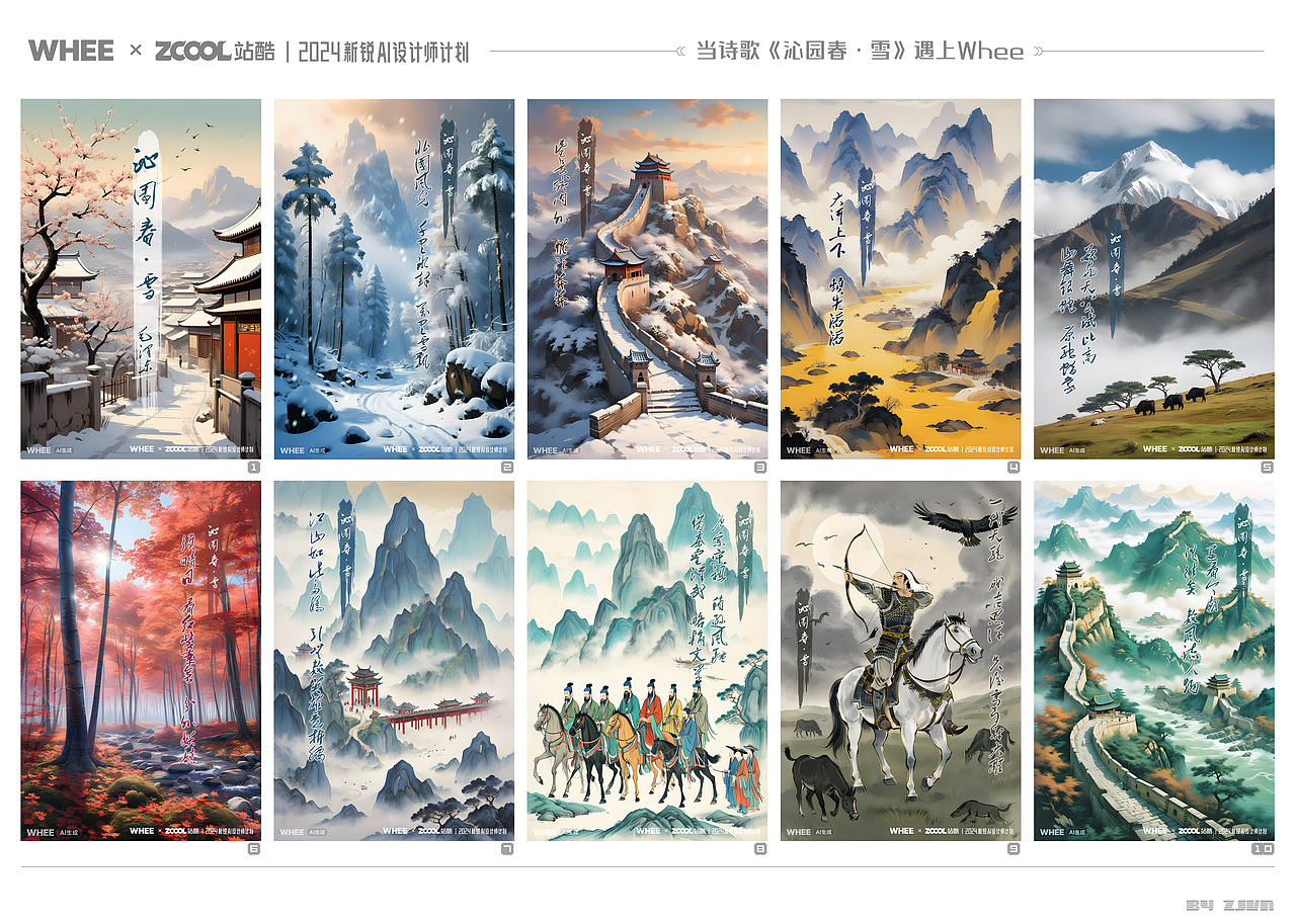 当诗歌《沁园春`雪》遇上Whee（图ZMzY0NTY1ODky） - AI作品 - 站酷设计师ZJVN原创素材 - 站酷ZCOOL