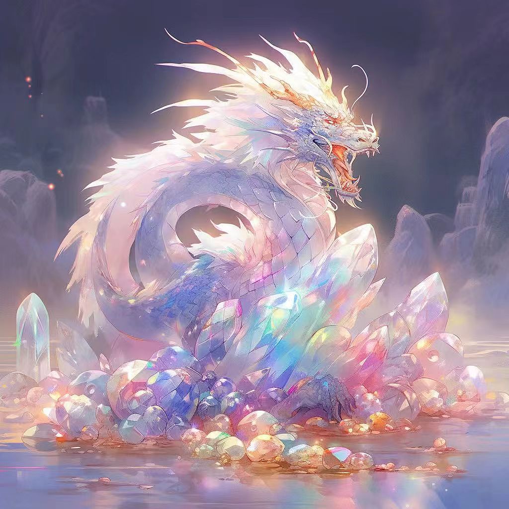 彩色水晶龙（图ZMzY4NjA5NTAw） - AI作品 - 站酷设计师山水的相逢原创素材 - 站酷ZCOOL