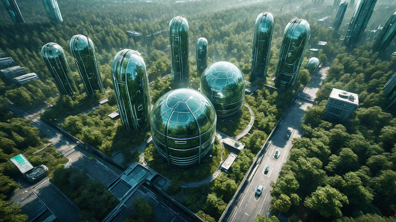 晶莹未来：透明奇迹中的森林都市（图ZMzU1NjAxOTcy） - 其他空间 - 站酷设计师黑橘321原创素材 - 站酷ZCOOL