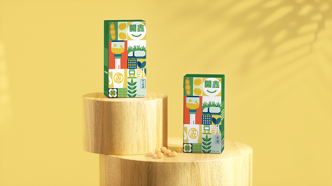 「香浓自然派」開鑫浓豆乳包装设计