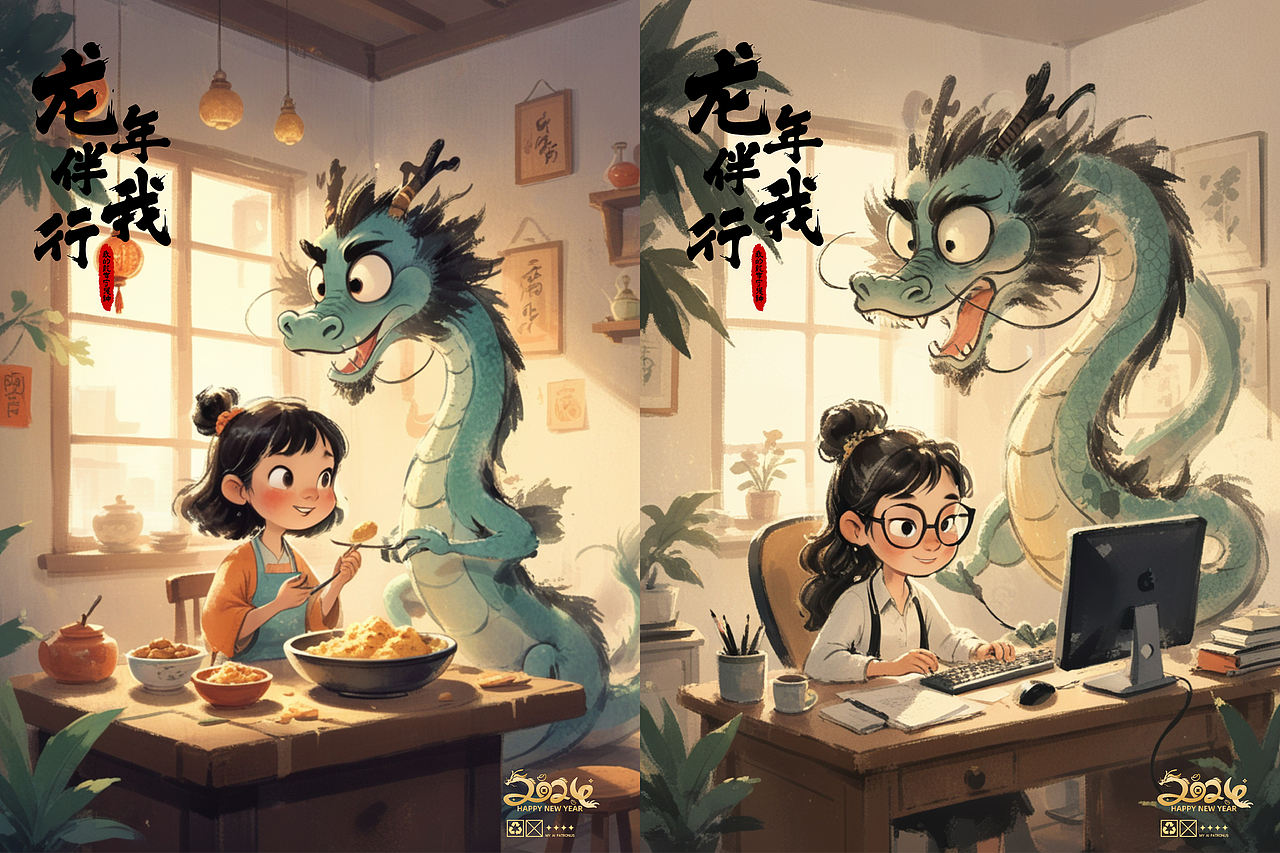 龙年伴我行(图ZMzYwNDEzNDcy) - AI作品 - 站酷设计师bubblegun原创素材 - 站酷ZCOOL