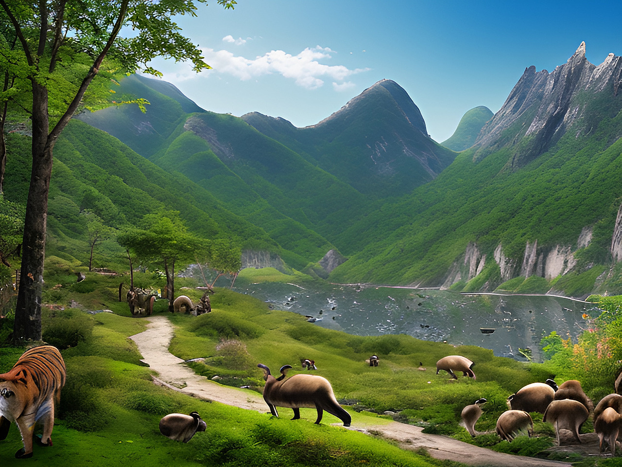 AI 人工智能生成 长白山地方特色 顶流动物园里的动物形象插画与故事分享（图ZMzcwNTUzNDI4） - 海报 - 站酷设计师未来之王原创素材 - 站酷ZCOOL