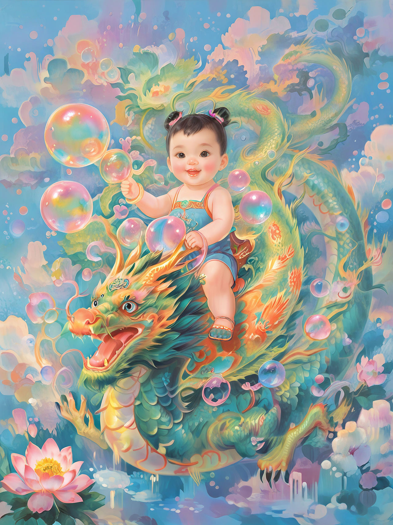 龙年守护神(图ZMzYwNTYzMTgw) - AI作品 - 站酷设计师棉棉的绘画原创素材 - 站酷ZCOOL