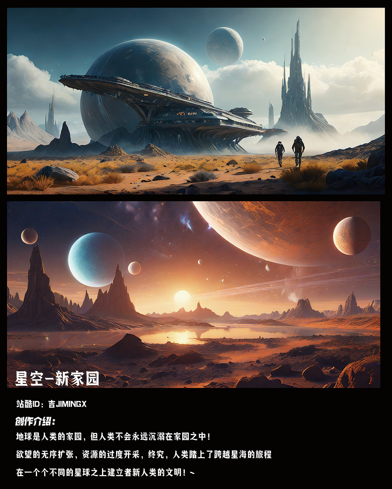 星空-新家园（图ZMzU1OTQzMDg4） - AI作品 - 站酷设计师吉JimingX原创素材 - 站酷ZCOOL