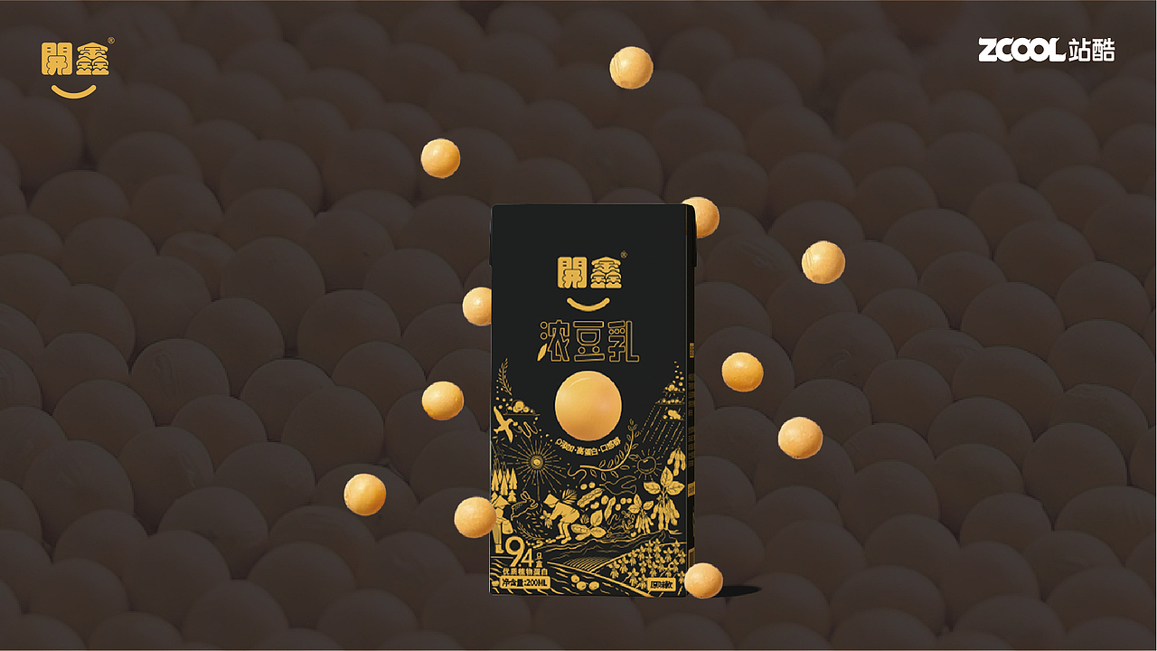 開鑫浓豆乳包装设计/黑土大地长出“金子”
