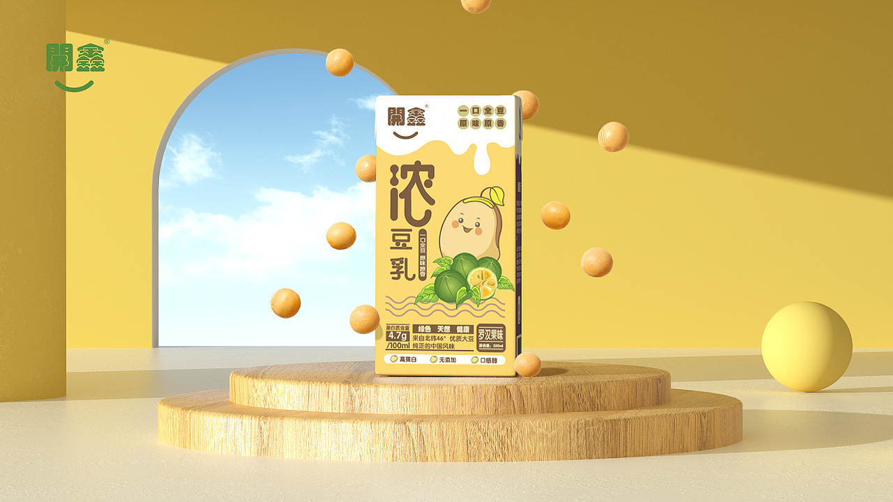 開鑫浓豆乳包装设计 | 源于自然 开心无限
