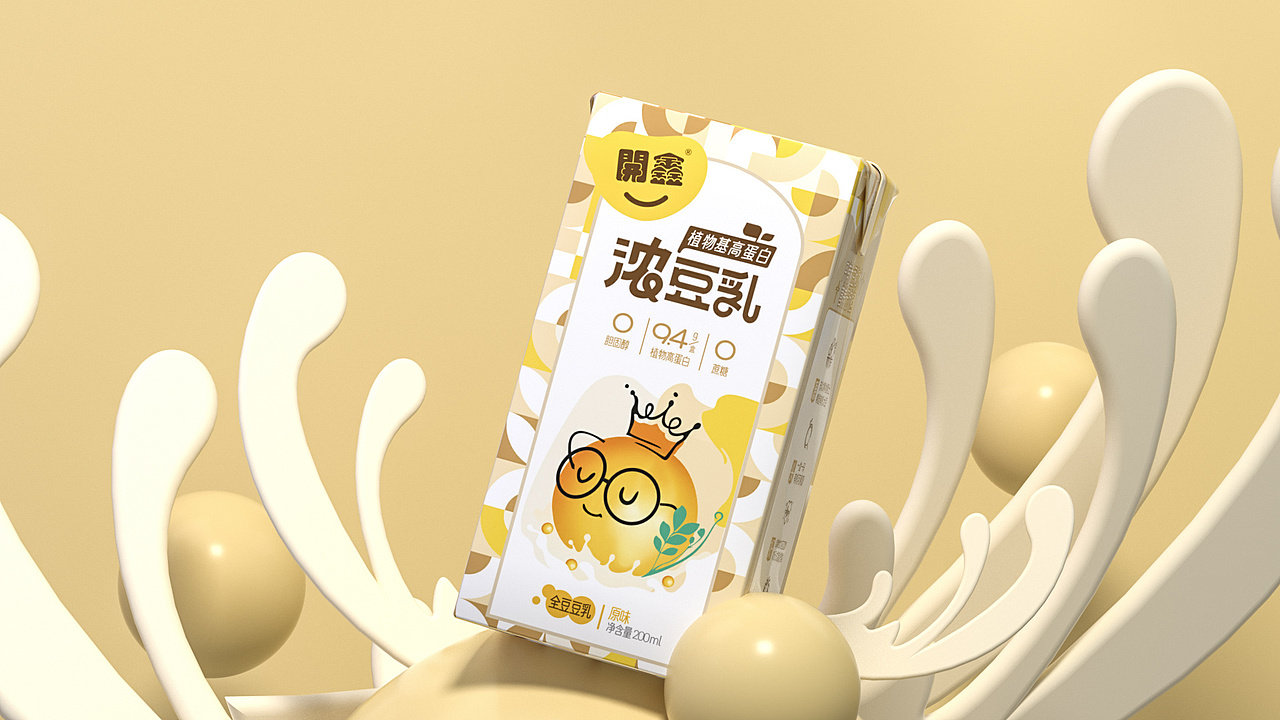 開鑫浓豆乳包装设计—豆浆包装设计 乳品饮品包装设计