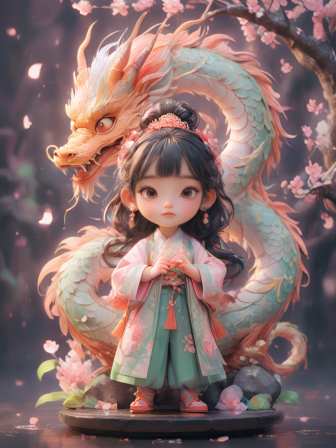 东方禅意龙年模型设计