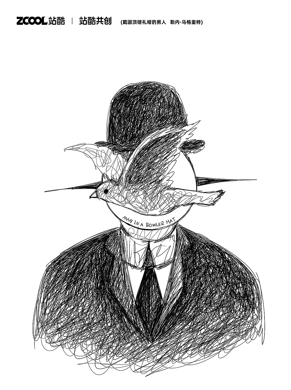 #世界名画100#《飞线随笔》（图ZMzQ0MDM3Mzg4） - 艺术插画 - 站酷设计师JimmyCN原创素材 - 站酷ZCOOL