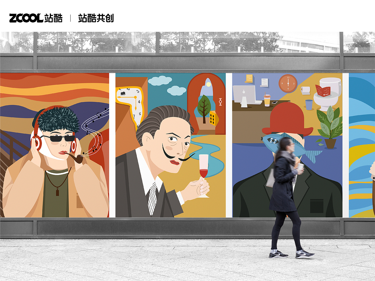 #世界名画100#《当名画走进现实》（图ZMzQzMjc4Mjc2） - 艺术插画 - 站酷设计师柚兔头了原创素材 - 站酷ZCOOL