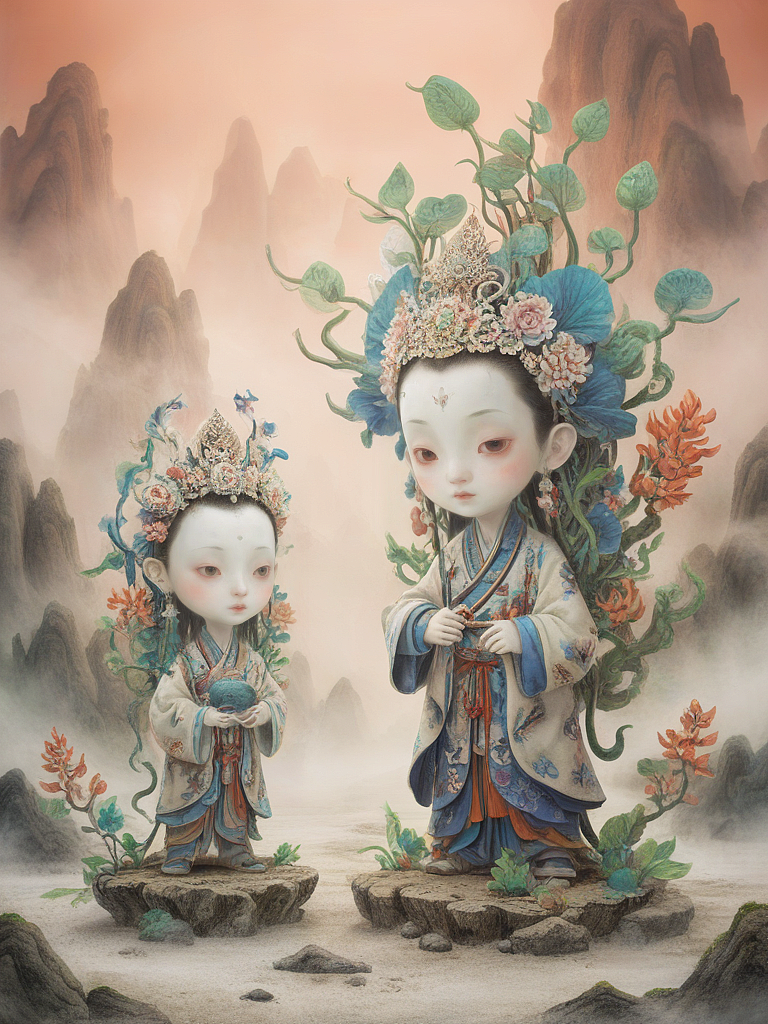 山灵之子——《越人歌》（图ZMzYzNjAzMDk2） - AI作品 - 站酷设计师gzgigiyan原创素材 - 站酷ZCOOL