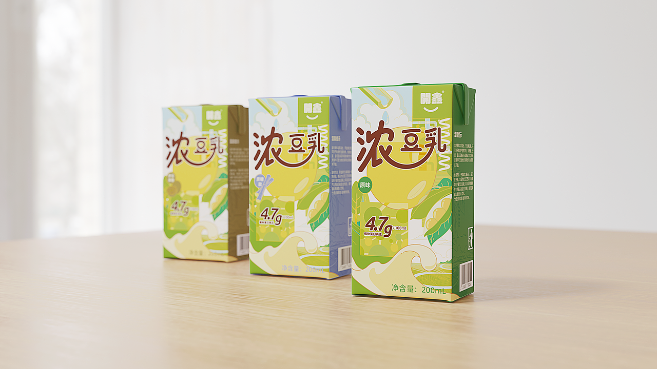 開鑫浓豆乳包装设计｜浓~豆乳×3（图ZMzUxOTg2NDY4） - 包装 - 站酷设计师遥岚原创素材 - 站酷ZCOOL