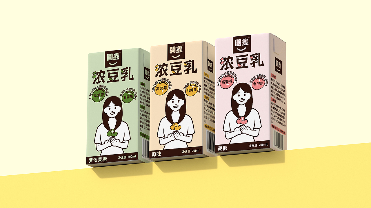【開鑫浓豆乳包装设计】简约风的浓豆乳