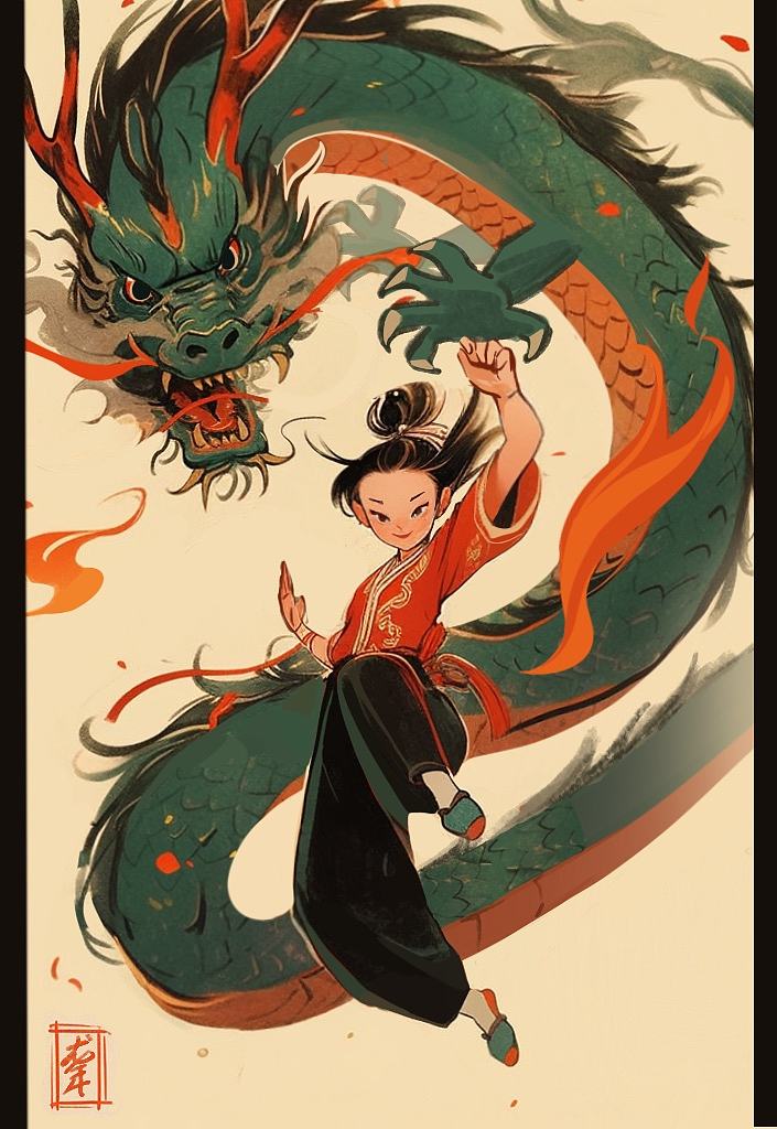 龙年守护神｜AI年画（图ZMzYwNjA5NDMy） - AI作品 - 站酷设计师wang小芸原创素材 - 站酷ZCOOL