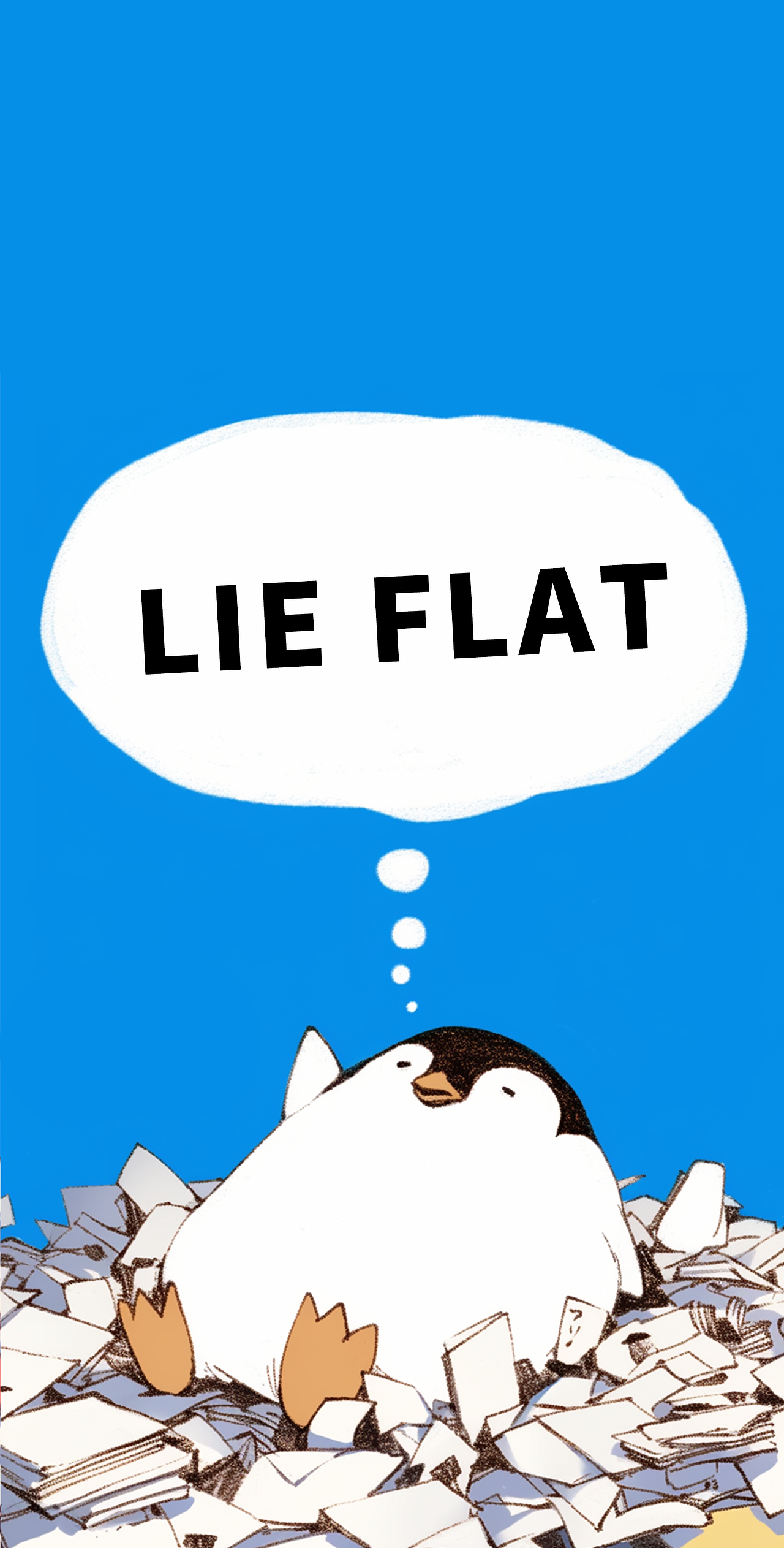 躺平企鹅（图ZMzY5NDk2NDg0） - 艺术插画 - 站酷设计师pizzchun原创素材 - 站酷ZCOOL