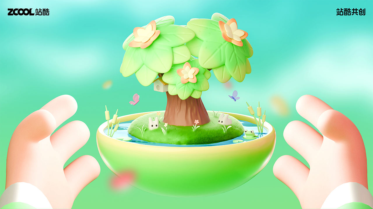 构建美好低碳生态-原创-三维插画（图ZMzY2MjIzNTI4） - 宣传物料 - 站酷设计师Dreawaker原创素材 - 站酷ZCOOL