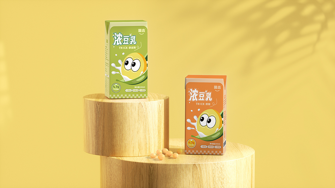 每天“豆”有你！開鑫浓豆乳主打一个陪伴。（图ZMzUwNjQxOTI4） - 商业插画 - 站酷设计师体重很轻原创素材 - 站酷ZCOOL