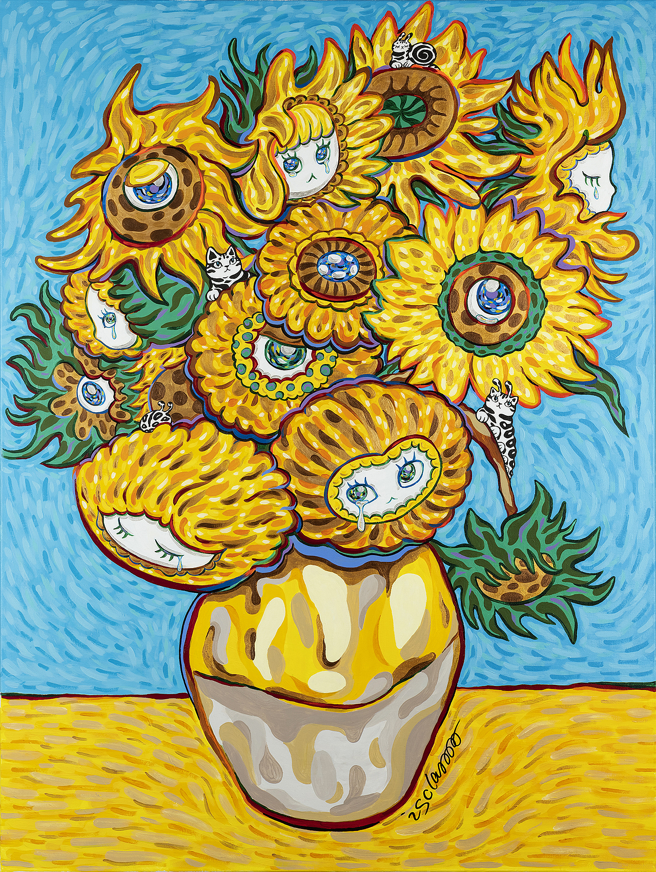 材料:布面丙烯 ;尺寸:120X90cm