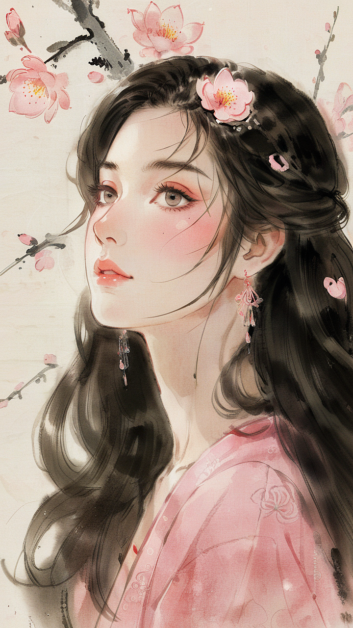 人面桃花（图ZMzY0Nzk2ODM2） - AI作品 - 站酷设计师马巳恩原创素材 - 站酷ZCOOL