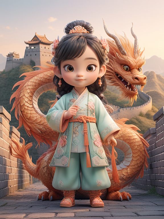 东方禅意龙年模型设计