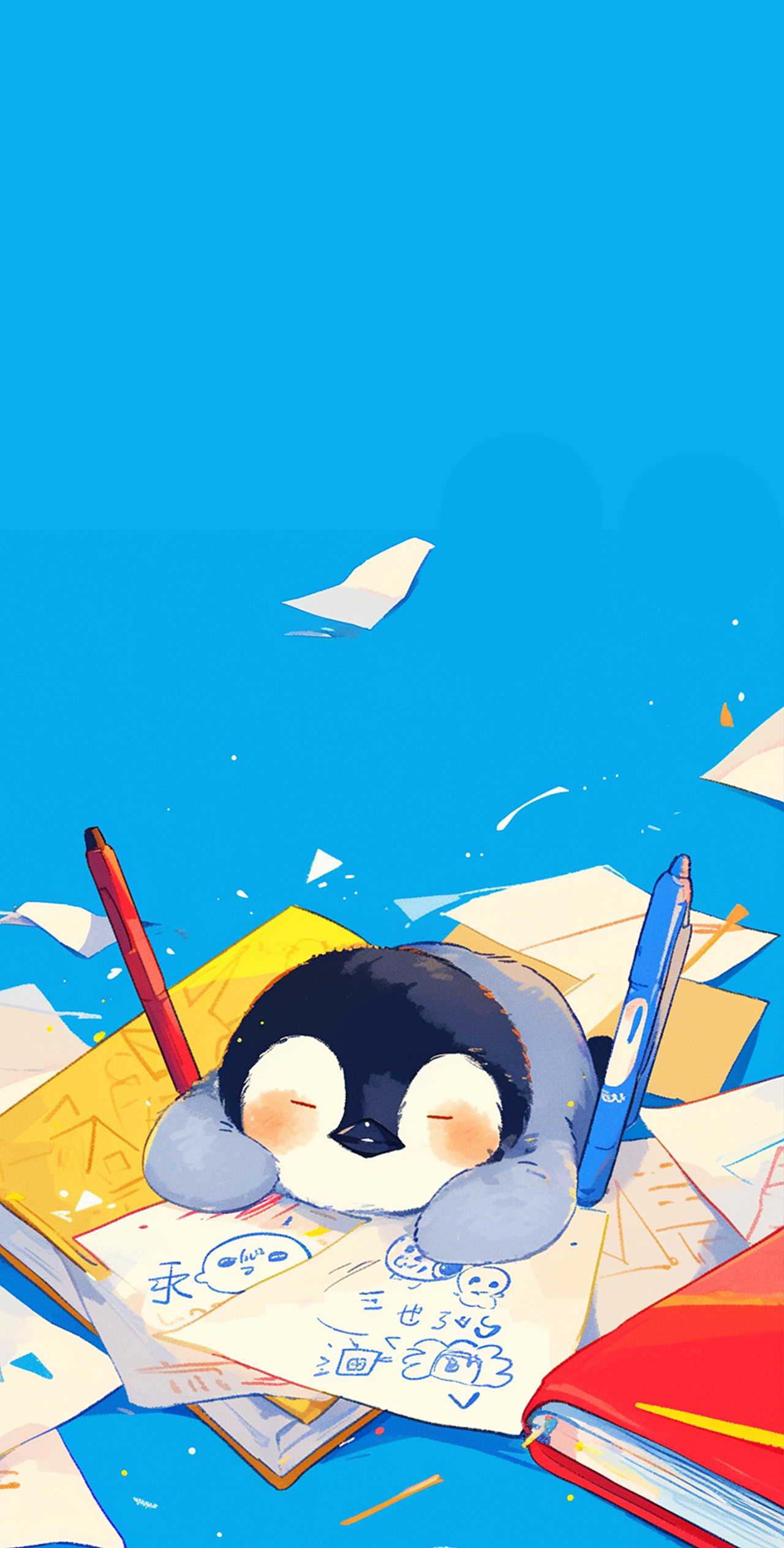 躺平企鹅（图ZMzY5NDk2NDk2） - 艺术插画 - 站酷设计师pizzchun原创素材 - 站酷ZCOOL